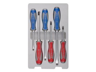 ZESTAW WKRĘTAKÓW  ŚLUSARSKICH  6 cz. KRZYŻAK  No.1 x 75,  No.2 x 100,  No.3 x 150, PŁASKIE 5.5, 6.5, 8.0