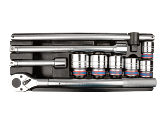 KPL. 10 CZ. NASADKI 3/4" 12-KĄT. KRÓTKIE 33 - 50MM, Z AKCESORIAMI, WKŁAD DO SKRZYNKI 87408