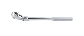 GRZECHOTKA Z PRZYCISKIEM 3/8'' ŁAMANA 32 ZĘBY 280mm CHROM, UCHWYT MOLETOWANY