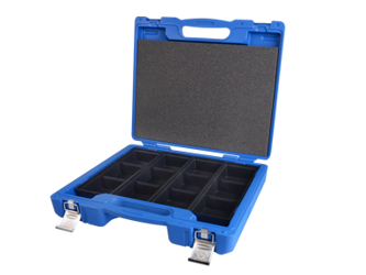 WALIZKA ZE WZMOCNIONEGO TWORZYWA 422 x 372 x 92mm Z WYTŁOCZKAMI DO CZĘŚCI 4szt