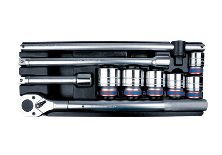 KPL. 10 CZ. NASADKI 3/4" 12-KĄT. KRÓTKIE 33 - 50MM, Z AKCESORIAMI, WKŁAD DO SKRZYNKI 87408