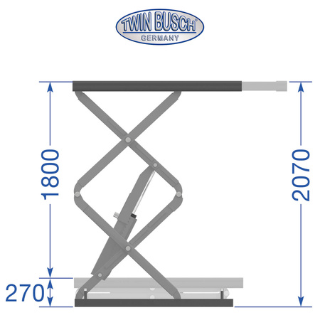 Podnośnik Nożycowy Podwójny do montażu w posadzce TW S3-18UE-G GREY-Line