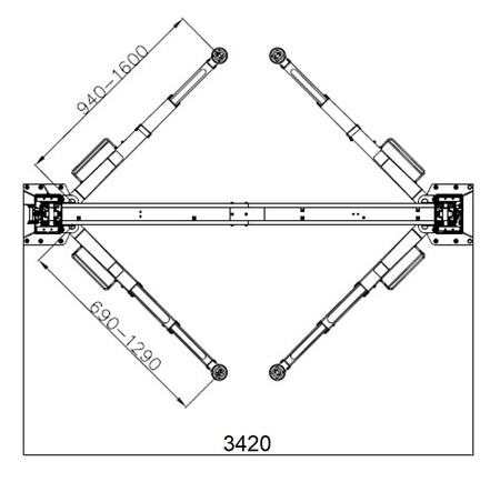 Podnośnik dwukolumnowy z łączeniem górnym 4 m APS TC0003-4.0M