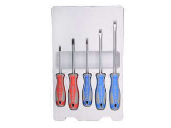 ZESTAW WKRĘTAKÓW  5 cz.  KRZYŻAK  No.1 x 80,  No.2 x 100,  PŁASKIE  4 x 100,  5,5 x 125,  6,5 x 150