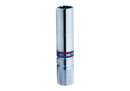 NASADKA DŁUGA DO ŚWIEC 3/8''  14mm x 90mm 12-kąt. CHROM, WKŁADKA GUMOWA