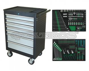 Wózek QS17071 z zestawem 124szt. narzędzi we wkładkach EVA