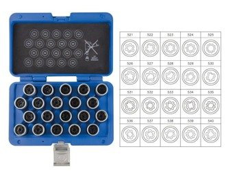 ZESTAW NASADEK DO ŚRUB ZABEZPIECZAJĄCYCH KOŁO (VW), 20 cz.