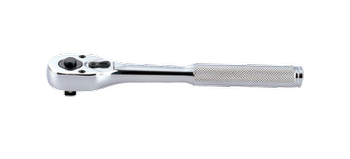 GRZECHOTKA Z PRZYCISKIEM 3/8'' 32 ZĘBY 200mm CHROM, UCHWYT MOLETOWANY