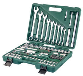 Kpl. kluczy nasadowych 1/4 i 1/2" oraz kluczy płasko-oczkowych 82szt. S04H52482S