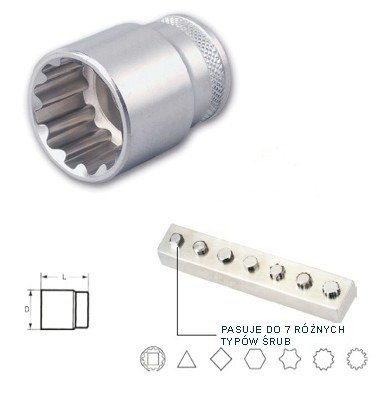 Klucz nasadowy 1/2" 29mm SUPER TECH S68H4129
