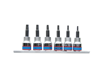 ZESTAW NASADEK 3/8 " TORX 5-RAMIENNYCH 6cz. IPR10 - IPR30,  CHROM,  SZYNA, BLISTER