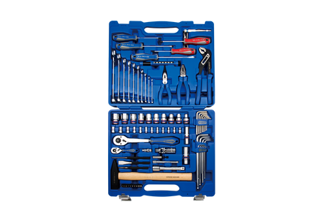 ZESTAW NASADEK 1/4"+1/2" 81cz.4 - 24mm 12-kąt. Z AKCESORIAMI, CHROM+NARZĘDZIA UNIWERSALNE W WALIZCE PLAST.