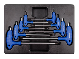 ZESTAW IMBUSÓW  Z  UCHWYTEM ''L''  8szt. HEX / HEX  Z  KULKĄ   2 - 10mm,  WKŁAD DO WÓZKA