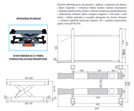 NORTEC PODNOŚNIK 4-KOLUMNOWY DIAGNOSTYCZNY PO520G3 
