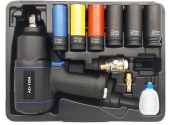 Zestaw Z6-klucz udarowy AD-1904 1490Nm 1/2" + 6 szt. nasadek