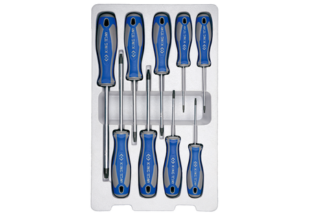 ZESTAW WKRĘTAKÓW  9 cz.  TORX Z OTWOREM T8,  T9,  T10,  T15,  T20,  T25,  T27,  T30,  T40