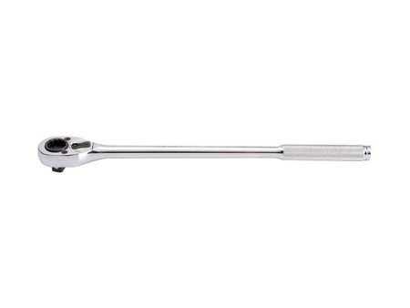 GRZECHOTKA Z NASADKĄ 12-kąt 19mm 1/2''  32 ZĘBY  400mm CHROM,  UCHWYT  MOLETOWANY
