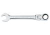 KLUCZ PŁASKO-OCZKOWY PRZEGUBOWY, Z GRZECHOTKĄ JEDNOKIERUNKOWĄ 72 ZĘBY, 22mm