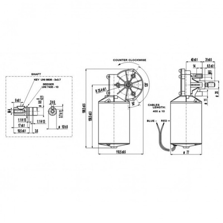 Silnik 42V 110W ELVI 100707 prawy