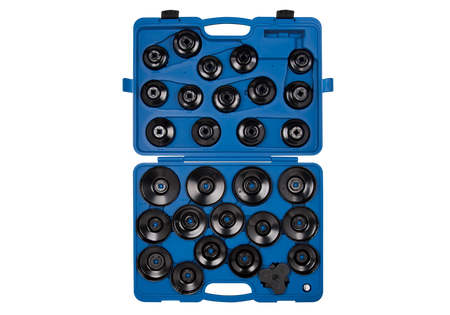 KPL. KLUCZY NASADOWYCH 1/2" DO FILTRÓW OLEJU 30 cz. W WALIZCE PLAST.