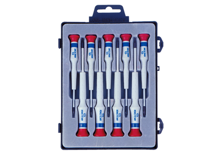 ZESTAW WKRĘTAKÓW PRECYZYJNYCH  9cz.PŁASKIE 0,8- 4,0x 40mm, PUDEŁKO PLAST,BLISTER