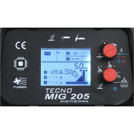TECNO MIG 205 LCD MIG/TIG/MMA SYNERGIC