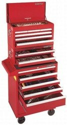 WÓZEK  WARSZTATOWY  87432-5B + 87411-6B + 87421-3B  CZERWONY Z  ZESTAWEM  NARZĘDZI    172cz.