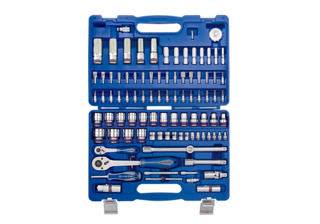 ZESTAW NASADEK 1/4"+1/2" 96cz. 6-kąt. Z AKCESORIAMI, CHROM + NARZĘDZIA UNIWERSALNE