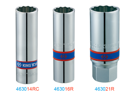 NASADKA  DO  ŚWIEC 1/2" 14mm x 70mm  12-kąt. CHROM,  WKŁADKA  GUMOWA