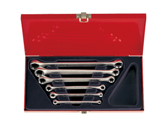 ZESTAW KLUCZY OCZKOWYCH GWIAZDKOWYCH DWUSTRONNYCH 1920  6 cz. E6 - E24, KASETA