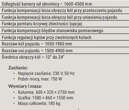 Werther Instrument do pomiaru i regulacji geometrii kół 3D, szafka PROF  9002 3D PROF - MUNSTER