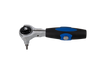 GRZECHOTKA 1/4" Z RUCHOMĄ GŁOWICĄ ORAZ UCHWYTEM 72 ZĘBY, Z PRZYCISKIEM, 114mm,  UCHWYT  GUMOWY