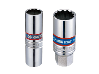 NASADKA  DO  ŚWIEC 3/8''  14mm x 63mm    12-kąt. CHROM,  WKŁADKA  GUMOWA