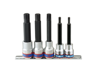 ZESTAW NASADEK  RIBE  3/8" + 1/2"  5cz. M7 - M13,  CHROM,  SZYNA, BLISTER