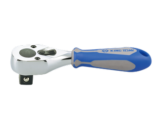 GRZECHOTKA MINI 1/2'' 64 ZĘBY 120mm CHROM, UCHWYT GUMOWY