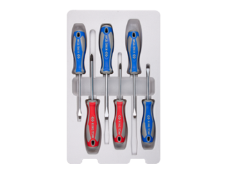 ZESTAW WKRĘTAKÓW  6 cz.  KRZYŻAK  No.1 x 80,  No.2 x 100,  PŁASKIE  5 x 75,  5 x 100,  6,5 x 100,  6,5 x 150