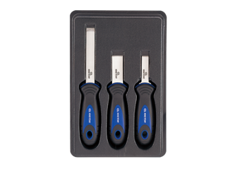 ZESTAW SKROBAKÓW WĄSKICH ZE STALI NIERDZEWNEJ, 3 SZT.