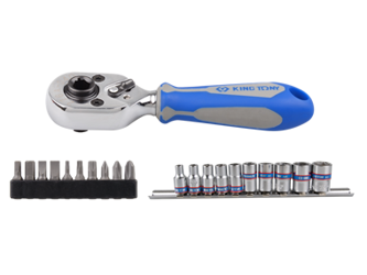 ZESTAW NASADEK 1/4" KRÓTKICH, BITY Z GRZECHOTKĄ, 21 CZ., BLISTER