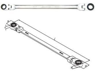 Klucz oczkowy przegub. b. długi 16x18 z grzechotką W7651618