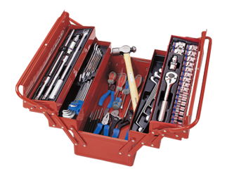 SKRZYNKA  ROZCIĄGANA  87402  Z  ZESTAWEM  NARZĘDZI  65cz.