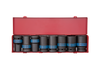 ZESTAW NASADEK  UDAROWYCH 1''  8cz.  DŁUGIE 6-kąt.  24 - 41mm,  KASETA