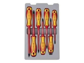 ZESTAW WKRĘTAKÓW IZOLOWANYCH 7 cz. KRZYŻAK No.1, No.2, No.3, PŁASKIE 4 X100, 5,5 x 125,  6,5 x 150,  8