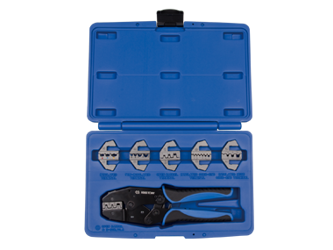 KOMPLET SZCZYPIEC Z WYMIENNYMI WKŁADAMI DO ZACISKANIA KONCÓWEK KABLI