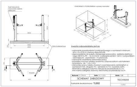 Podnośnik dwukolumnowy automat AMT 4T TL0002-230V