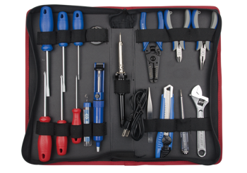 ZESTAW NARZĘDZI + LUTOWNICA 30W, 17 CZ.