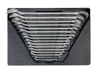 ZESTAW KLUCZY PŁASKO-OCZKOWYCH 16cz. 6 - 32mm, WKŁAD DO WÓZKA