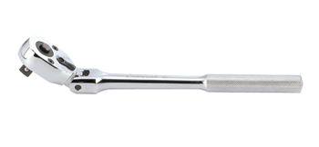 GRZECHOTKA Z PRZYCISKIEM 1/2'' ŁAMANA 32 ZĘBY 300mm CHROM, UCHWYT MOLETOWANY
