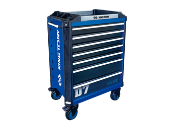 WÓZEK WARSZTATOWY SQUAD - 7 SZUFLAD, NIEBIESKI Z CZARNYMI SZUFLADAMI