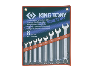 ZESTAW KLUCZY PŁASKO-OCZKOWYCH   8cz.  10  -22mm,  ETUI