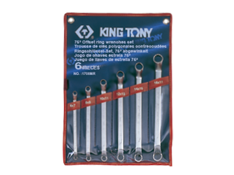 ZESTAW KLUCZY  OCZKOWYCH  ODGIĘTYCH  75°   6cz.  6 - 17mm,  ETUI